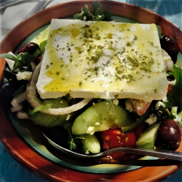 fresh salads - seafood restaurant koubara Ios